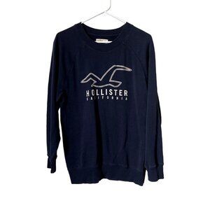 Hollister California navy blue crewneck sweater comfortable casual athleisure